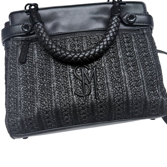 Steve Madden “Bhaymann” Woven Black Satchel – Braided Handle - Picture 13 of 13